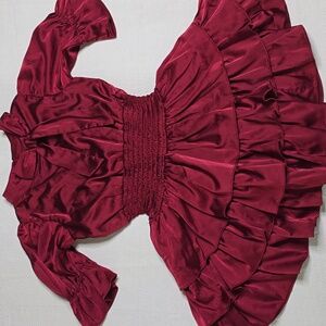 Truth Culture By Evie's Closet Burgundy Silk Dress